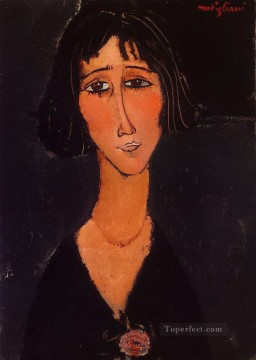  1916 Oil Painting - young girl wearing a rose 1916 Amedeo Modigliani